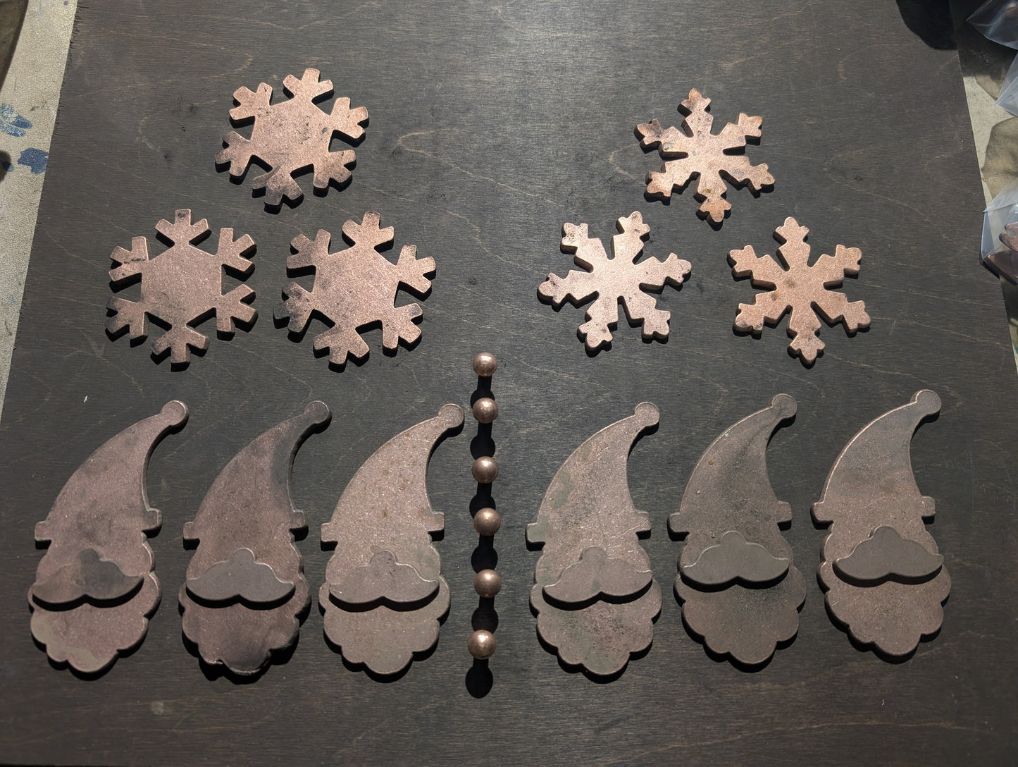 Lot #14: Qty of 12 Ornaments in 10 gauge copper