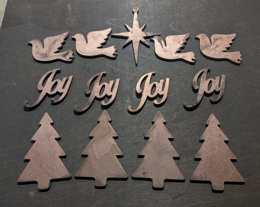 Lot #17: Qty of 13 Ornaments in 10 gauge copper