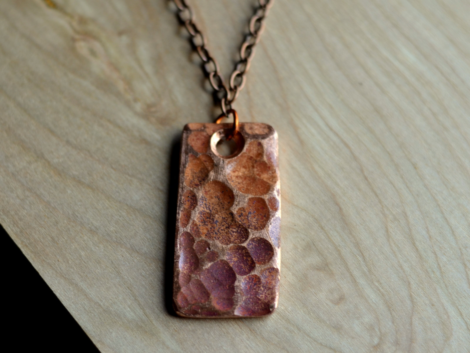 Hammered Copper Chain Link Necklace - Handcrafted Jewelry
